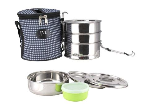 jvl stainless steel lunch box|Jvl Stainless Steel Lunch Box For Kids, Penta 5 Layer Leakproof .